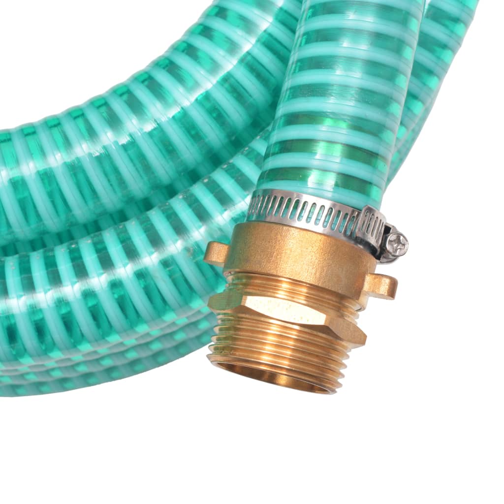 142885 vidaXL Suction Hose with Brass Connectors 7 m 25 mm Green