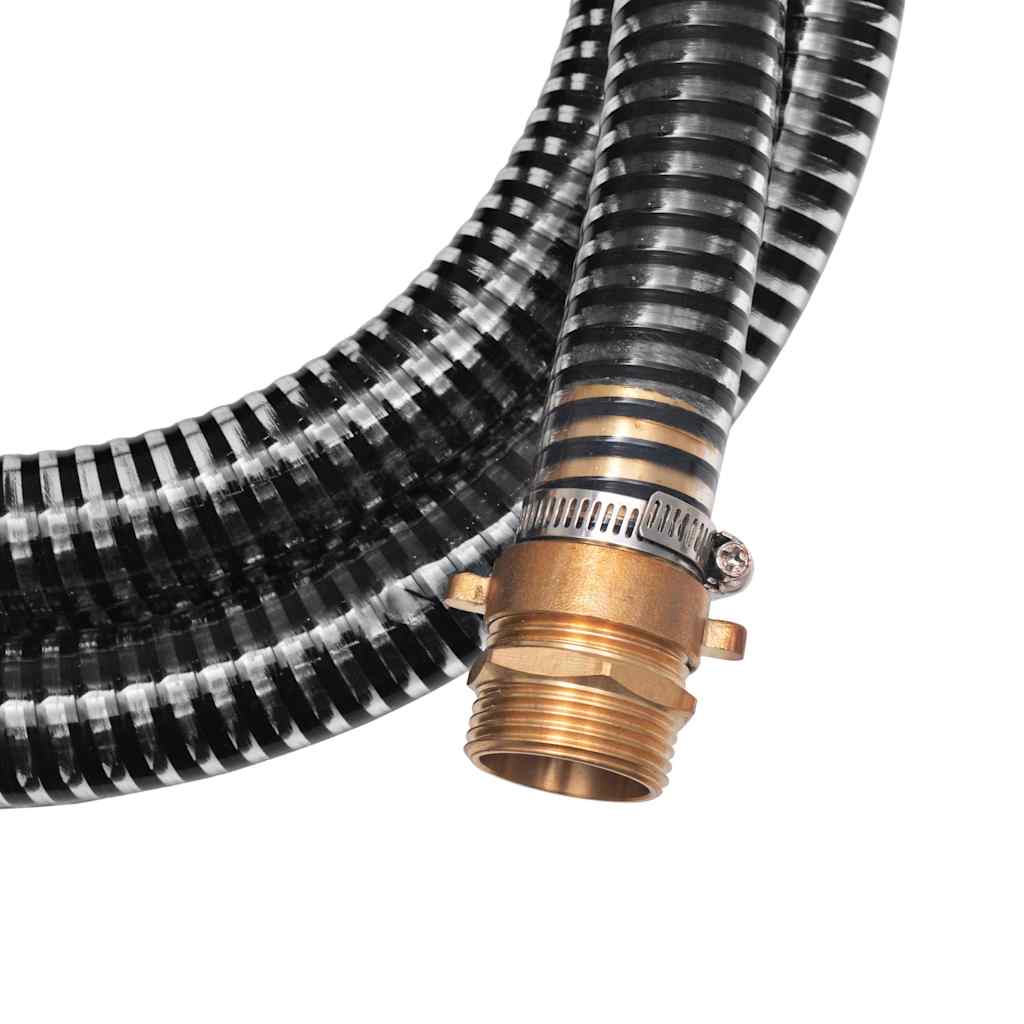142889 vidaXL Suction Hose with Brass Connectors 4 m 25 mm Black