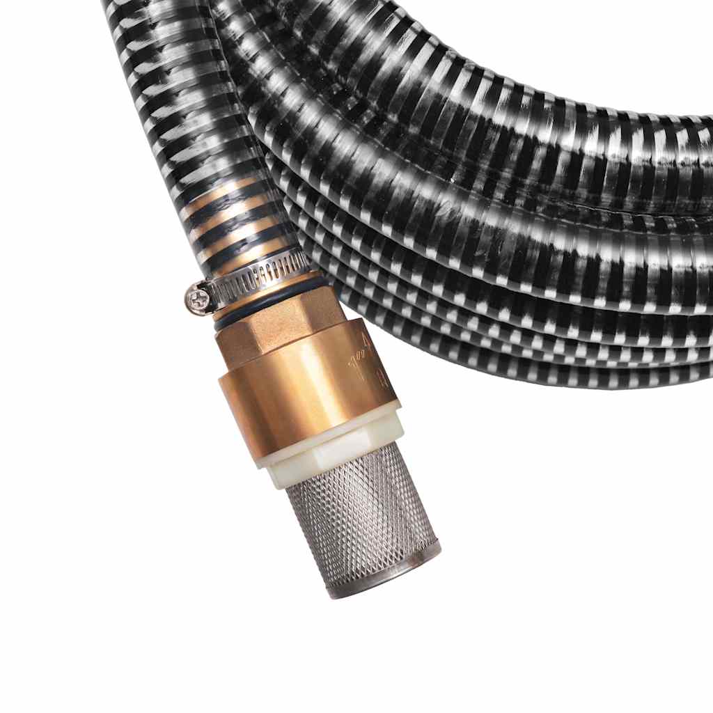 142891 vidaXL Suction Hose with Brass Connectors 10 m 25 mm Black