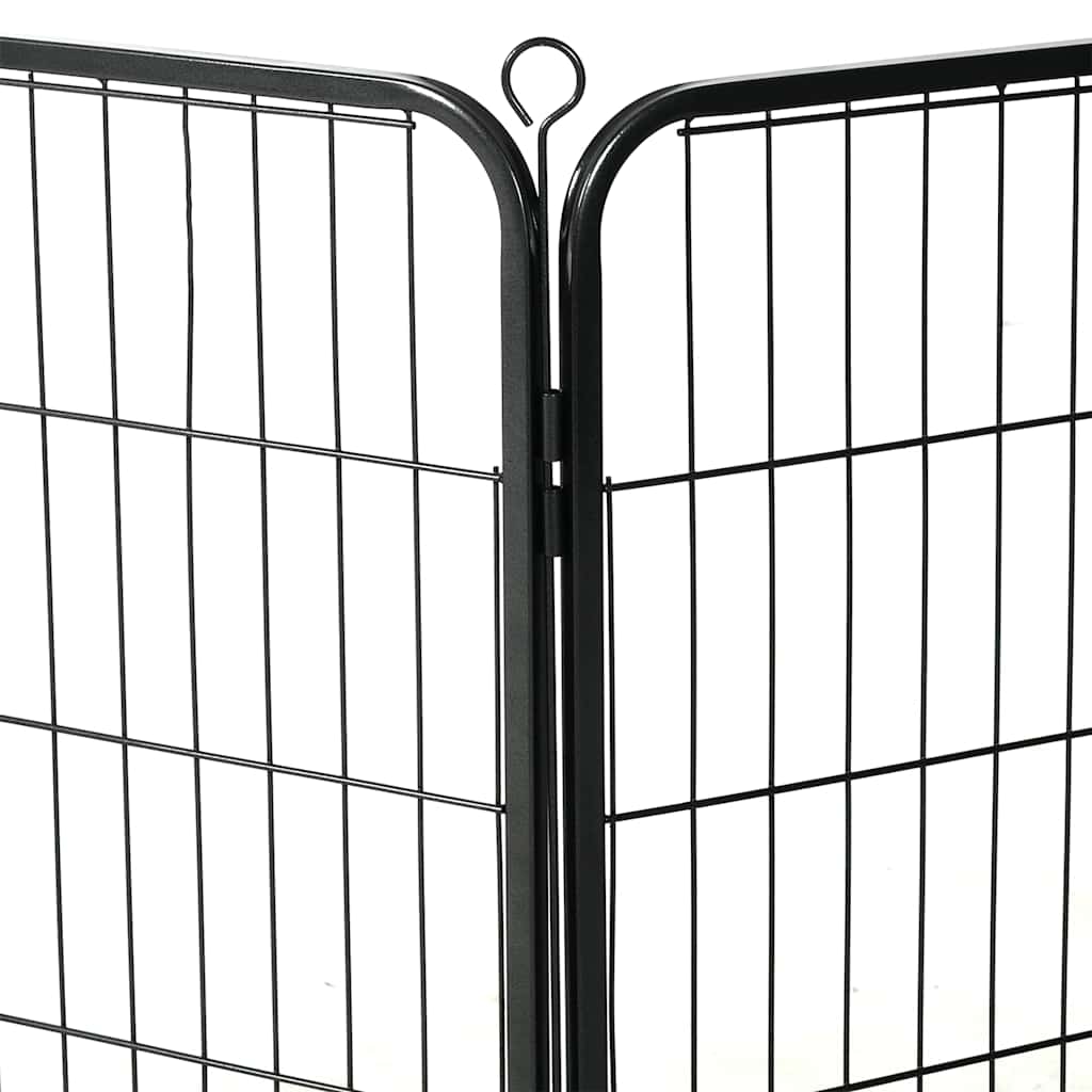 170573 vidaXL Dog Playpen 12 Panels Steel 80x60 cm Black