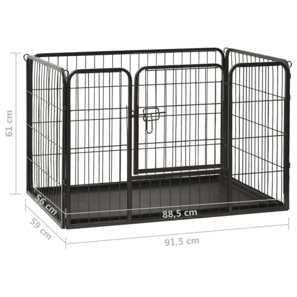 170575 vidaXL Puppy Playpen Steel 91,5x59x61 cm