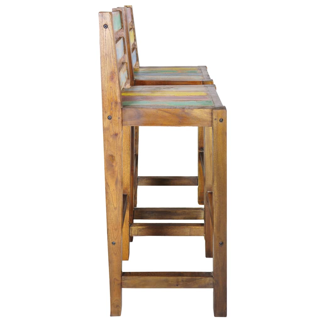 vidaXL Bar Stools 2 pcs Solid Reclaimed Wood