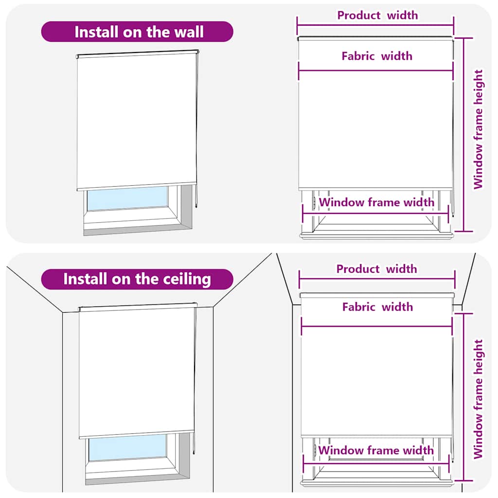 142851 vidaXL Shower Roller Blind 160x240 cm Square