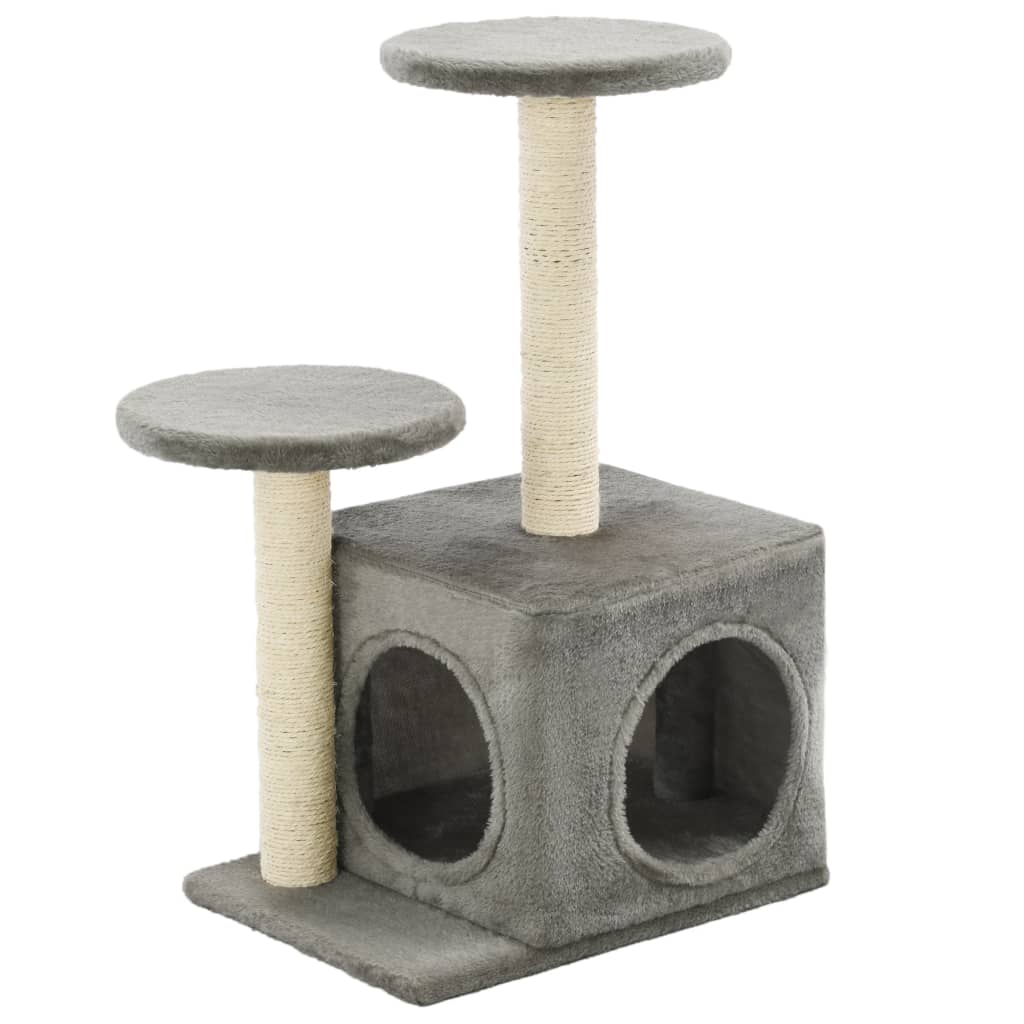 Cat Tree with Sisal Scratching Posts 60 cm Grey