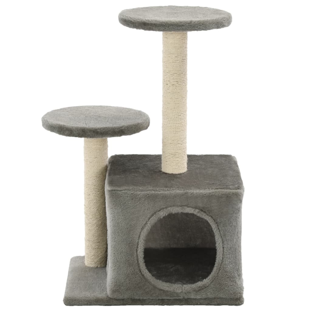 Cat Tree with Sisal Scratching Posts 60 cm Grey