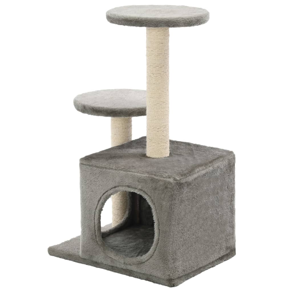 Cat Tree with Sisal Scratching Posts 60 cm Grey