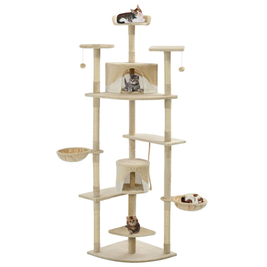Cat Tree | Beige and White
