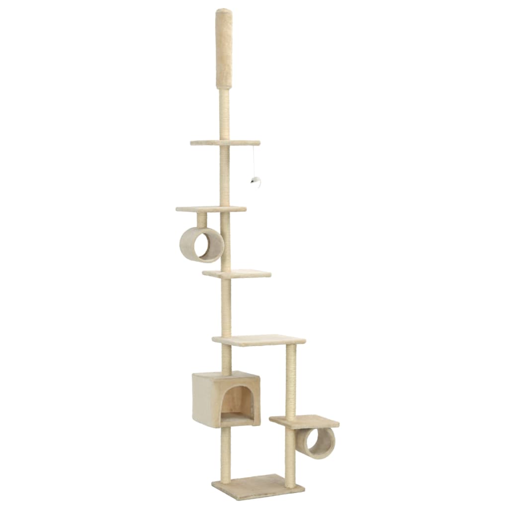 vidaXL Cat Tree with Sisal Scratching Posts 260 cm Beige