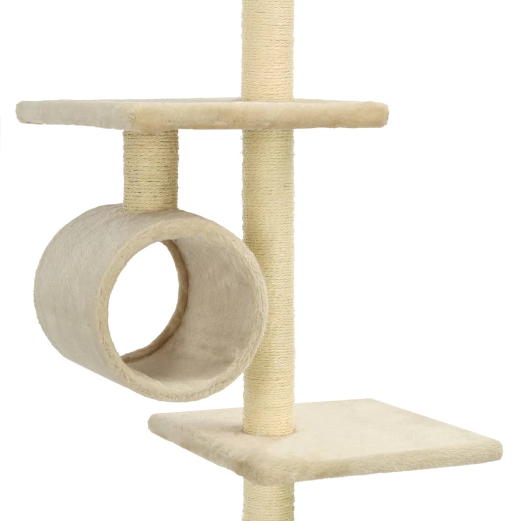 vidaXL Cat Tree with Sisal Scratching Posts 260 cm Beige