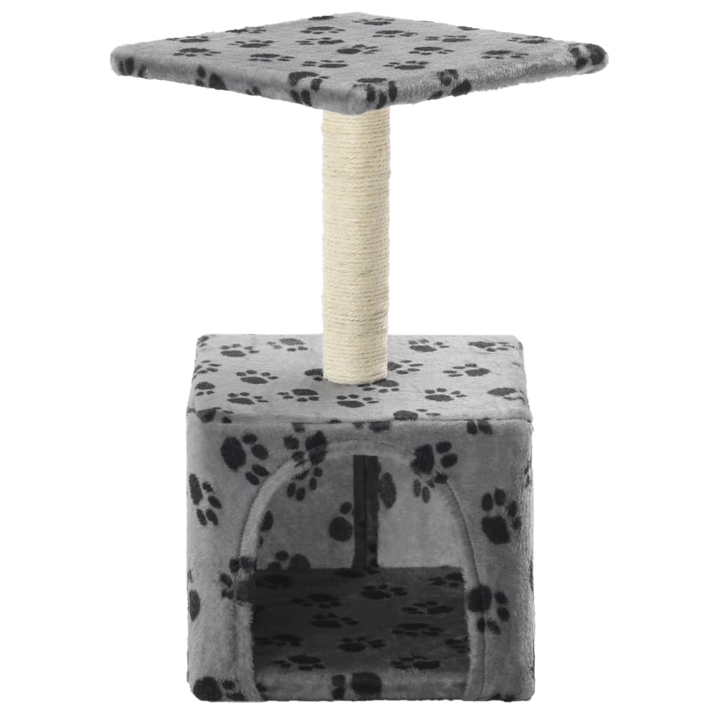 vidaXL Cat Tree with Sisal Scratching Post 55 cm Grey Paw Print