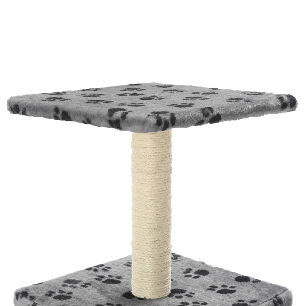 vidaXL Cat Tree with Sisal Scratching Post 55 cm Grey Paw Print