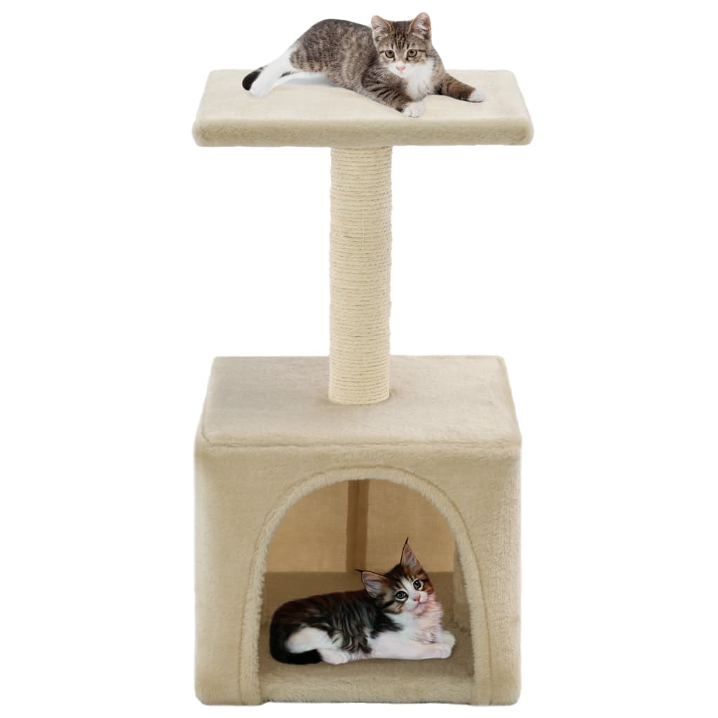 vidaXL Cat Tree with Sisal Scratching Post 55 cm Beige