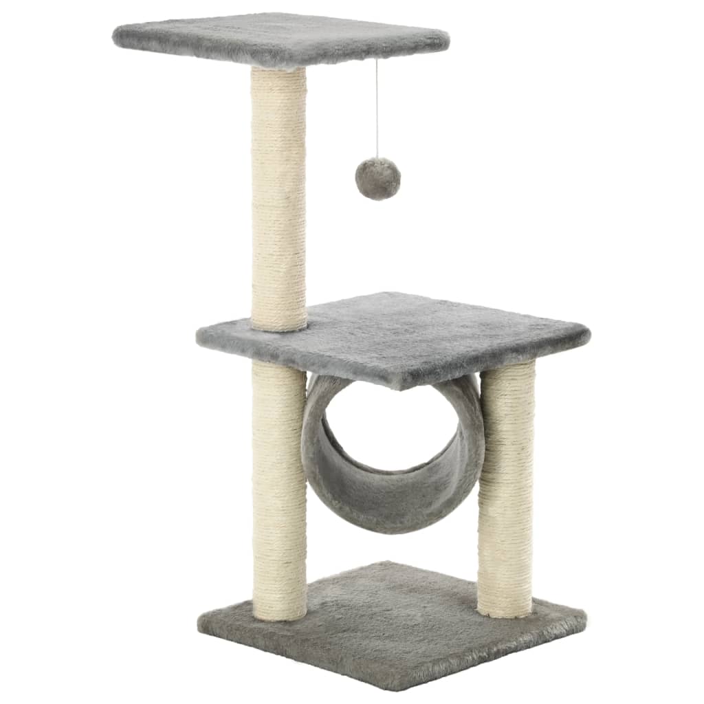 vidaXLCat Tree with Sisal Scratching Posts 65 cm Grey