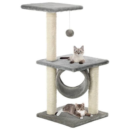 vidaXLCat Tree with Sisal Scratching Posts 65 cm Grey