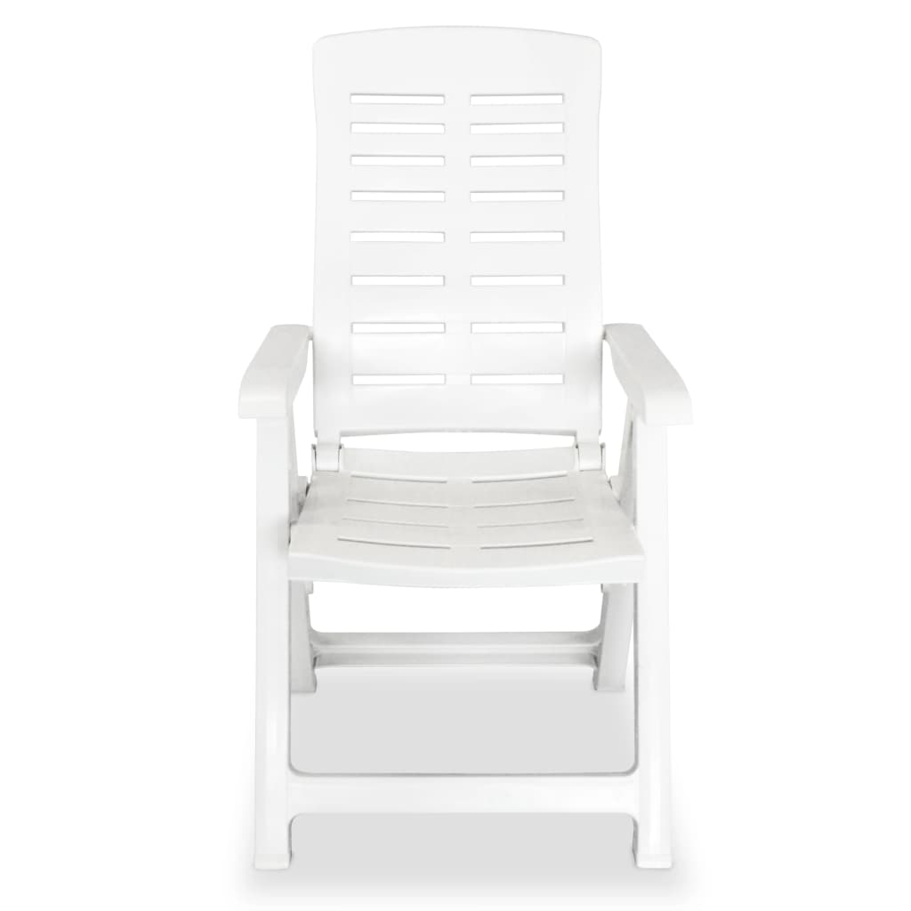 Garden Chair | Set of 6 | White | Plastic | Standard | Foldable