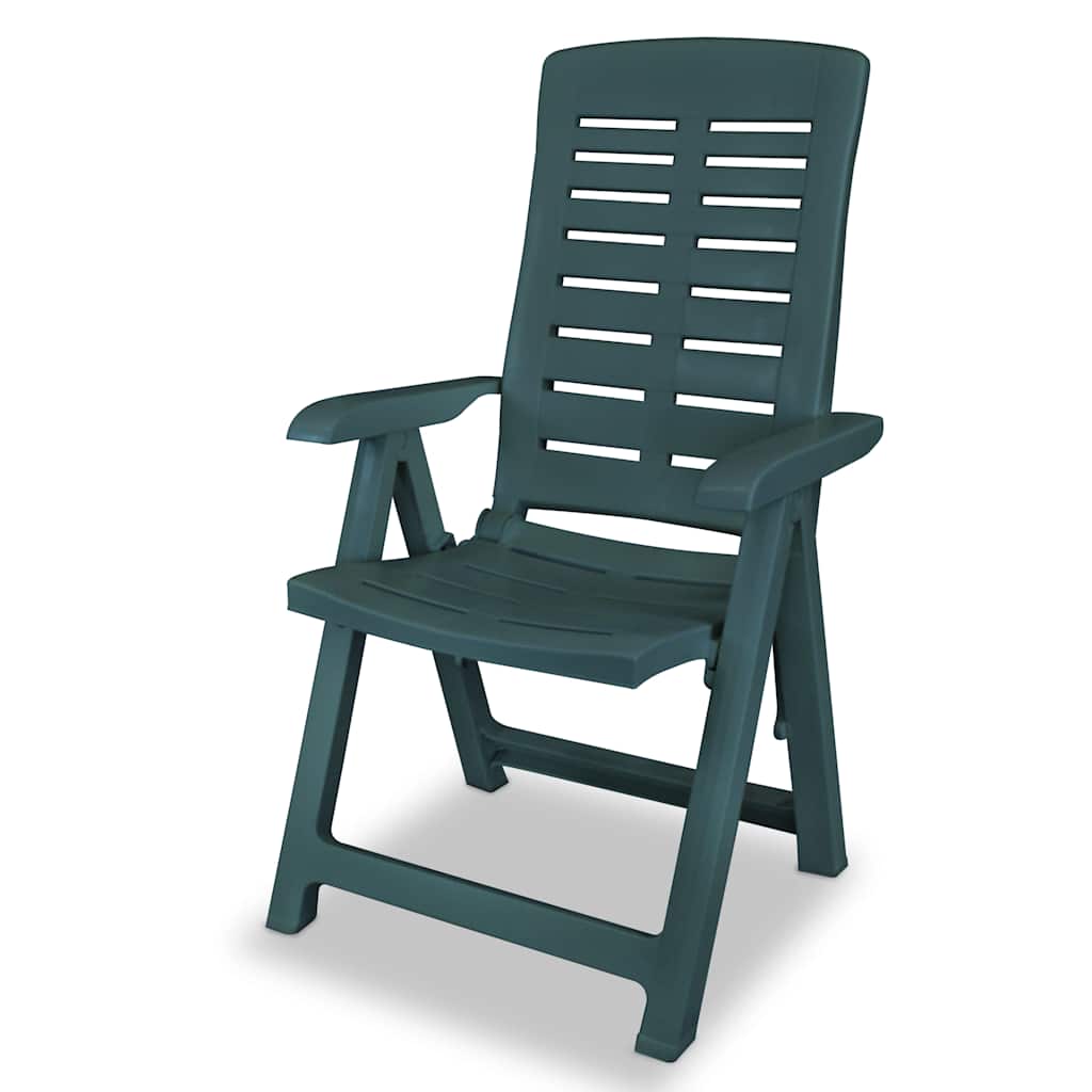 Garden Chair |  Set of 6 | Green | Plastic | Standard |  Foldable