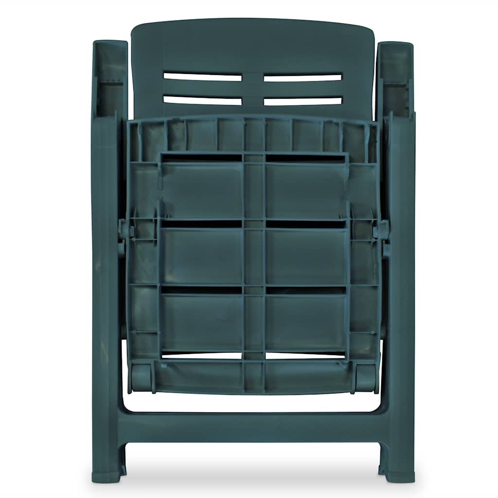 Garden Chair |  Set of 6 | Green | Plastic | Standard |  Foldable