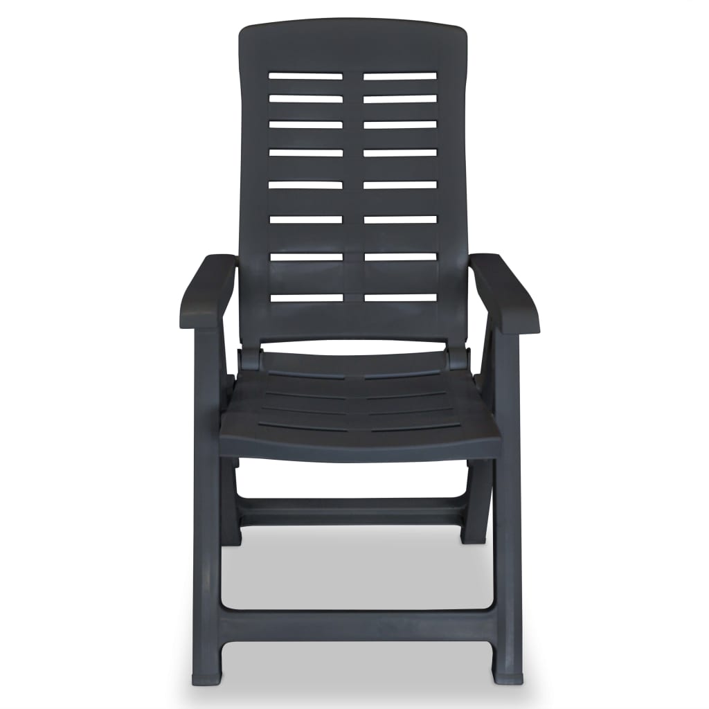 Reclining Chair | Set of 4 | Anthracite | Plastic | Standard | Foldable
