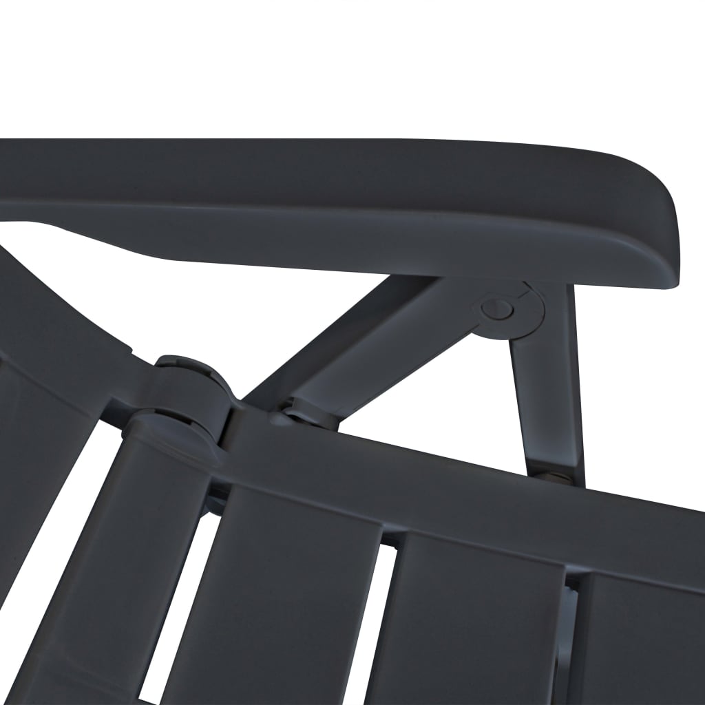 Reclining Chair | Set of 4 | Anthracite | Plastic | Standard | Foldable