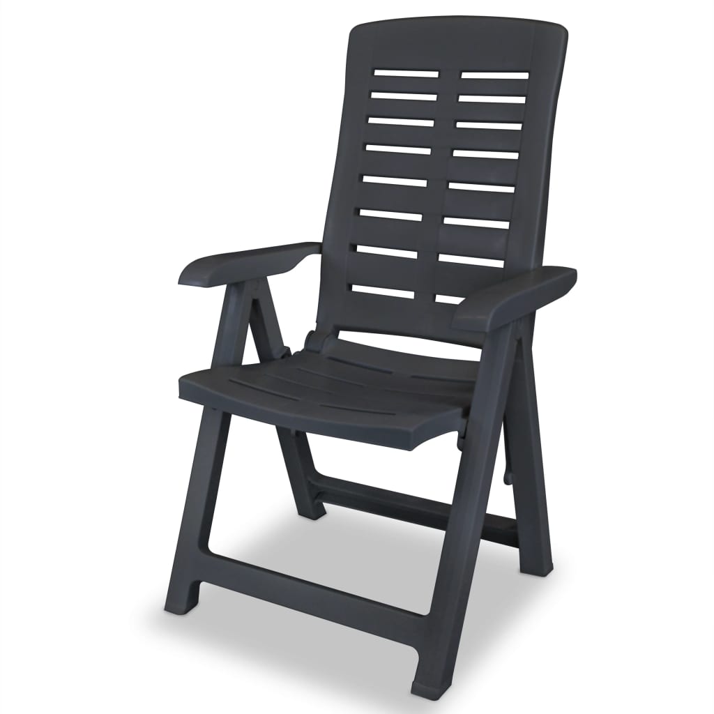Garden Chair | Set of 6 | Anthracite | Plastic | Standard | Foldable