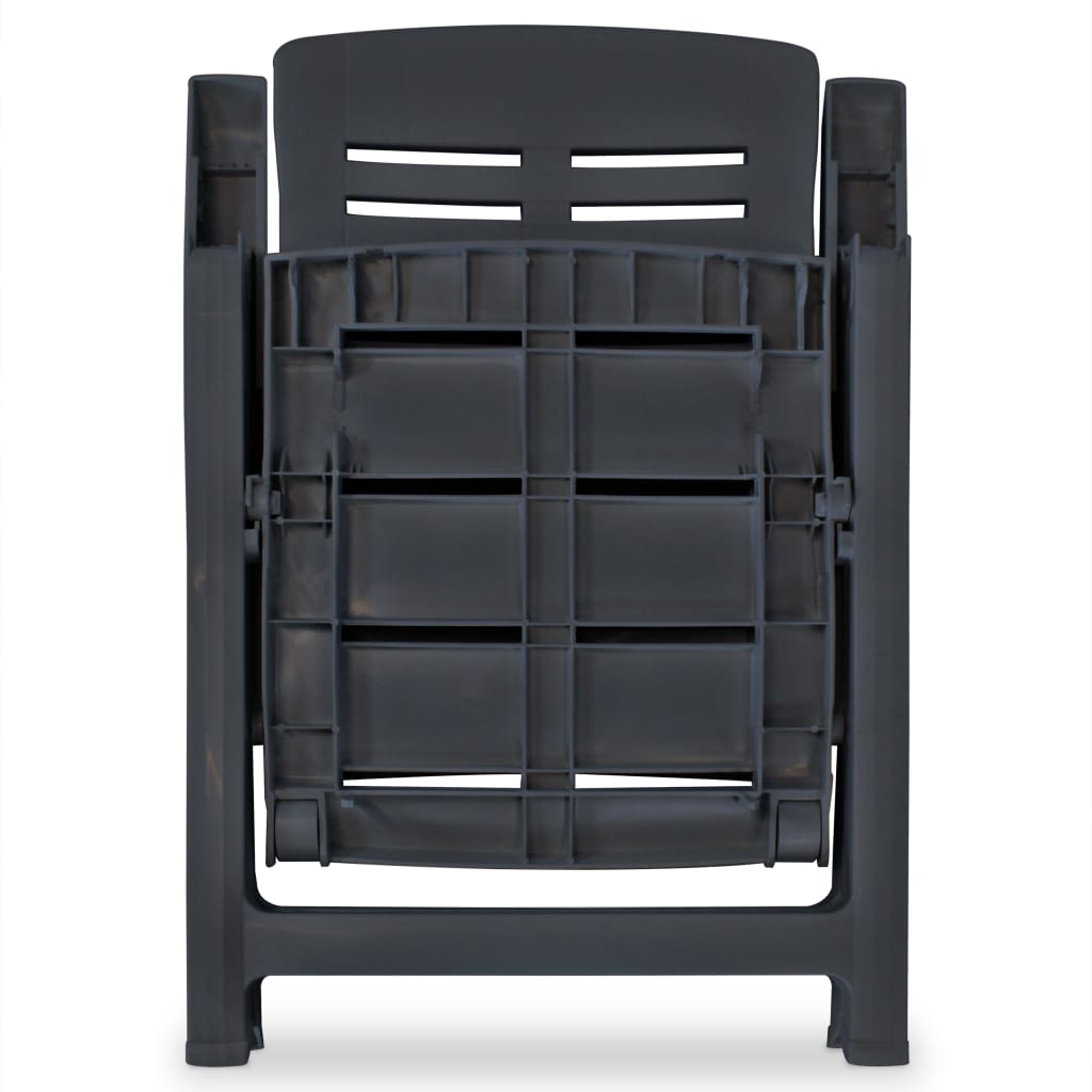 Garden Chair | Set of 6 | Anthracite | Plastic | Standard | Foldable