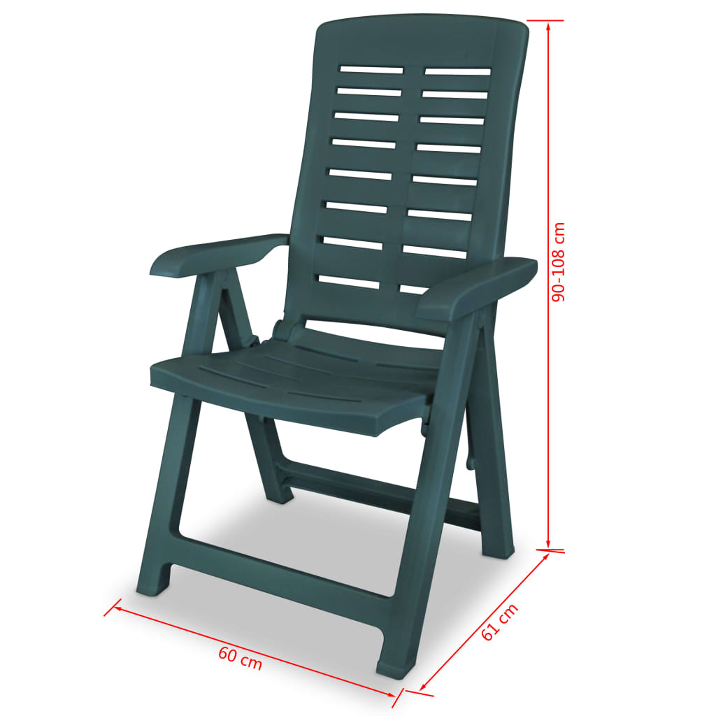 vidaXL 5 Piece Outdoor Dining Set Plastic Green