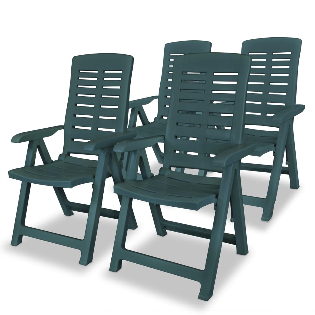 vidaXL 5 Piece Outdoor Dining Set Plastic Green