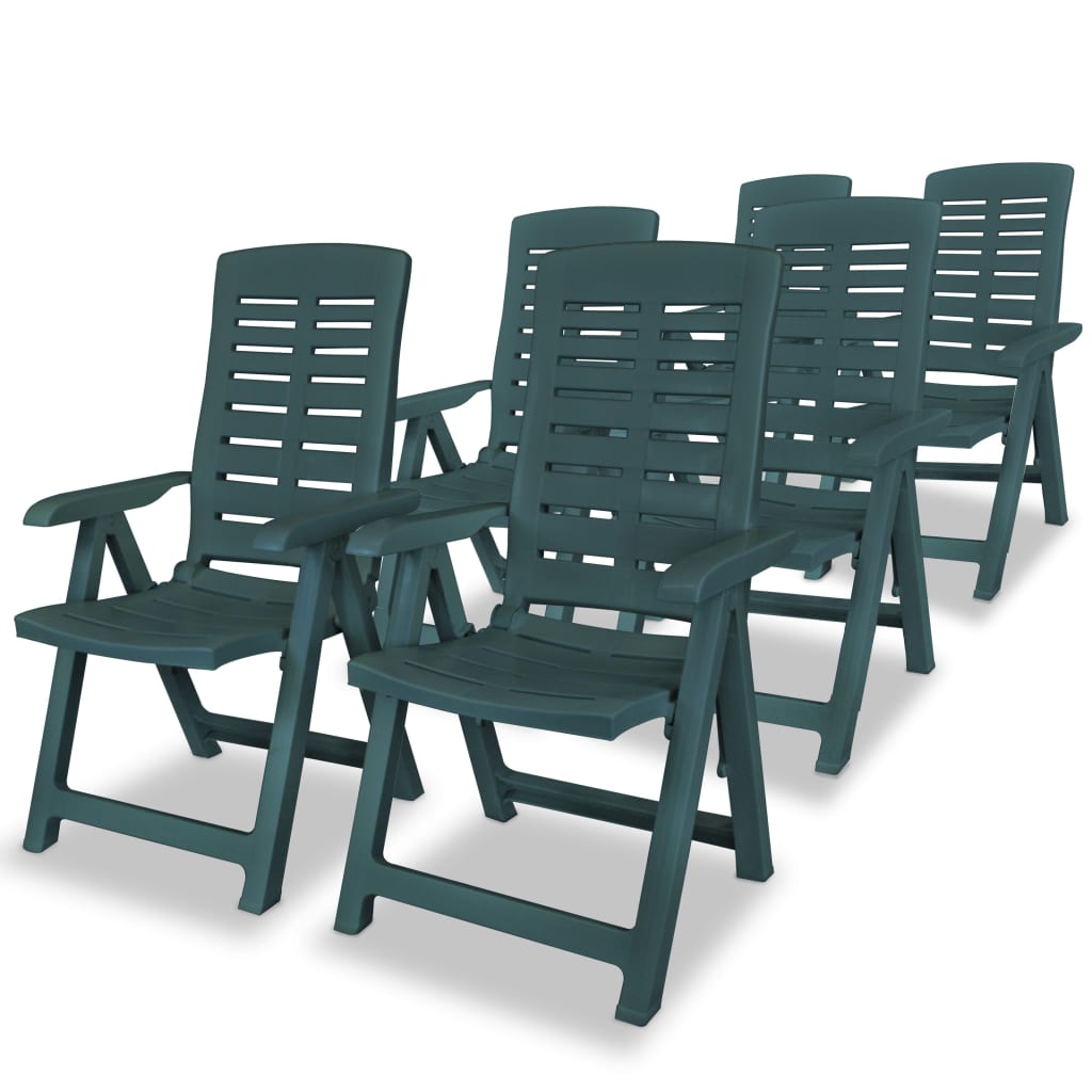 vidaXL 7 Piece Outdoor Dining Set Plastic Green