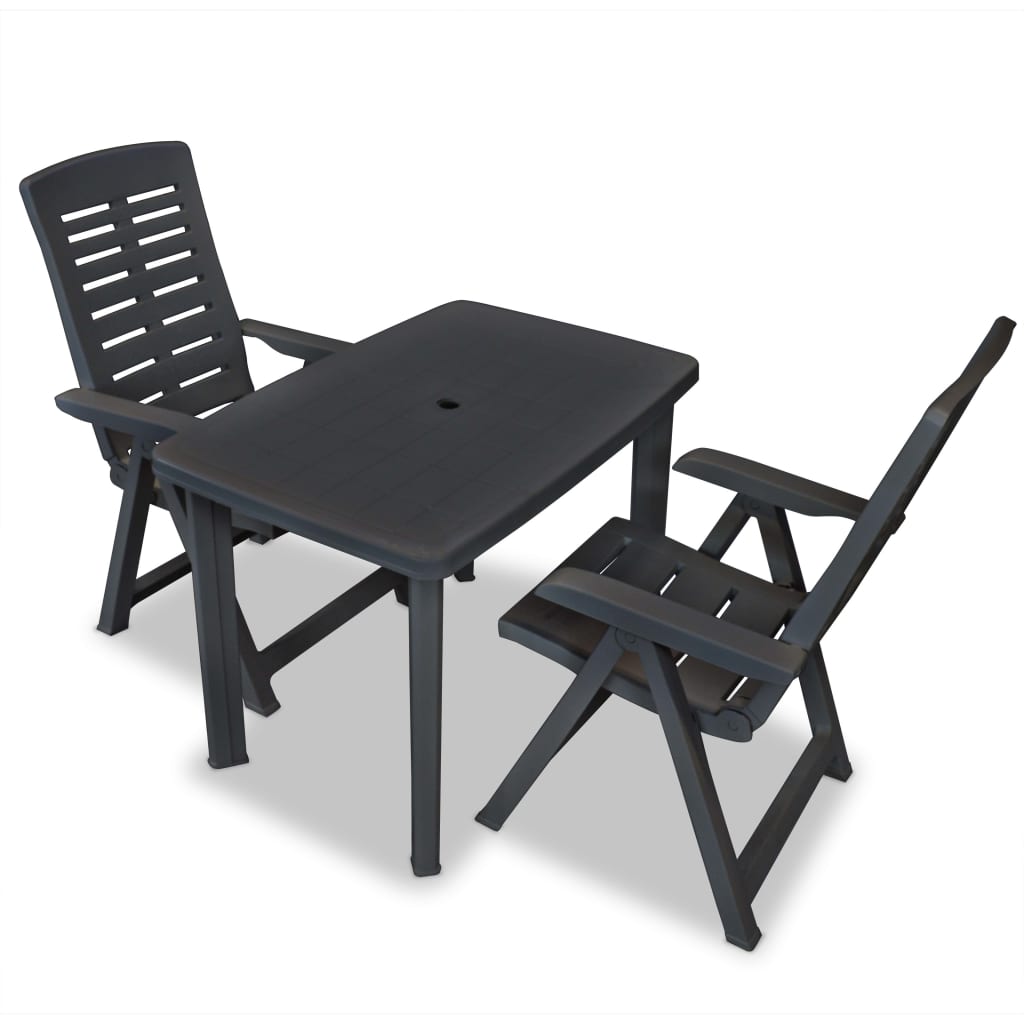 Bistro Set | Anthracite | Plastic | Medium | Foldable | Bistro Set