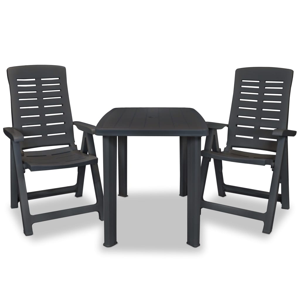 Bistro Set | Anthracite | Plastic | Medium | Foldable | Bistro Set