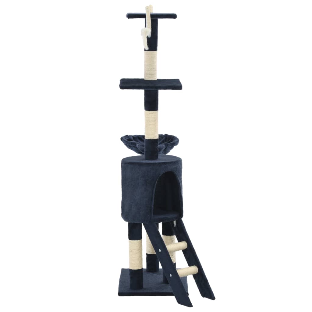 Cat Tree with Sisal Scratching Posts 138 cm Dark Blue