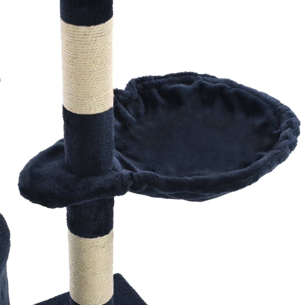 Cat Tree with Sisal Scratching Posts 138 cm Dark Blue