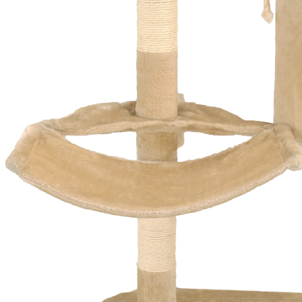 Cat Tree with Sisal Scratching Posts Wall Mounted 194 cm Beige