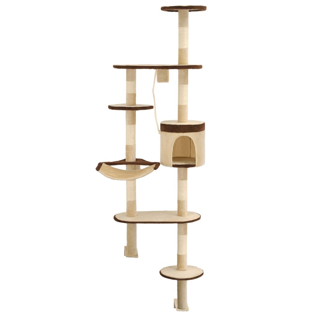 vidaXL Cat Tree with Sisal Scratching Posts Wall Mounted 194 cm