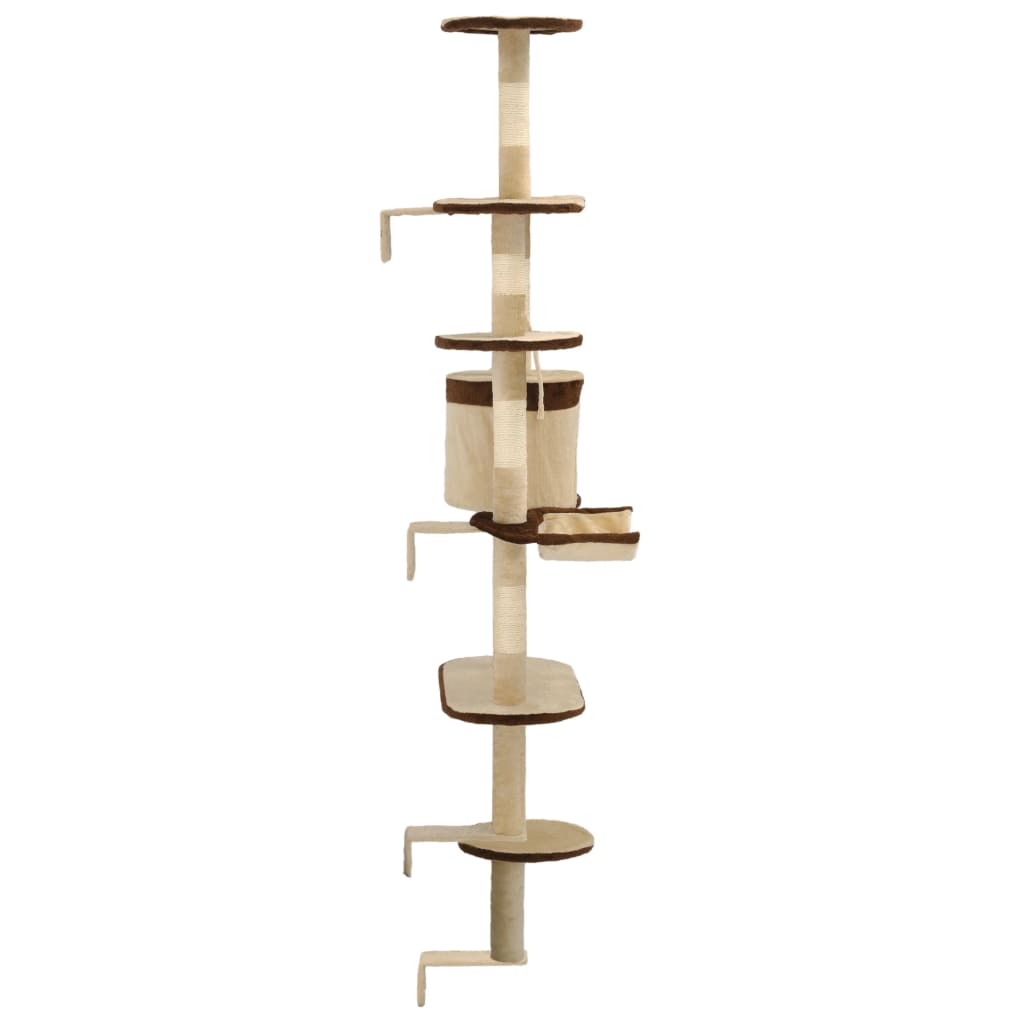 vidaXL Cat Tree with Sisal Scratching Posts Wall Mounted 194 cm