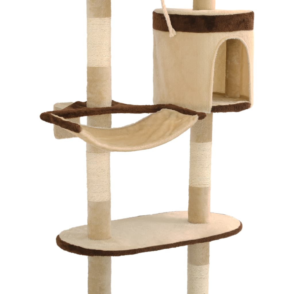 vidaXL Cat Tree with Sisal Scratching Posts Wall Mounted 194 cm