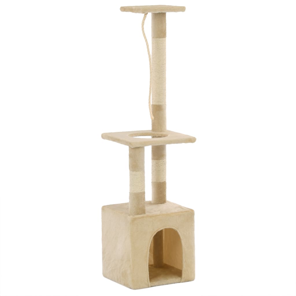 Cat Tree with Sisal Scratching Posts 109 cm Beige