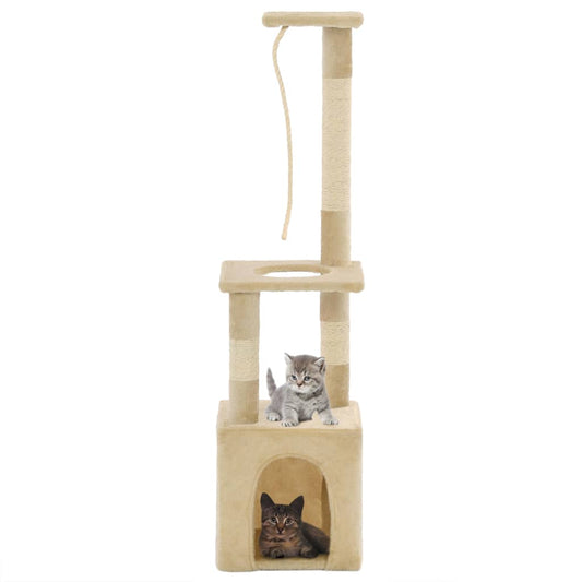 Cat Tree with Sisal Scratching Posts 109 cm Beige