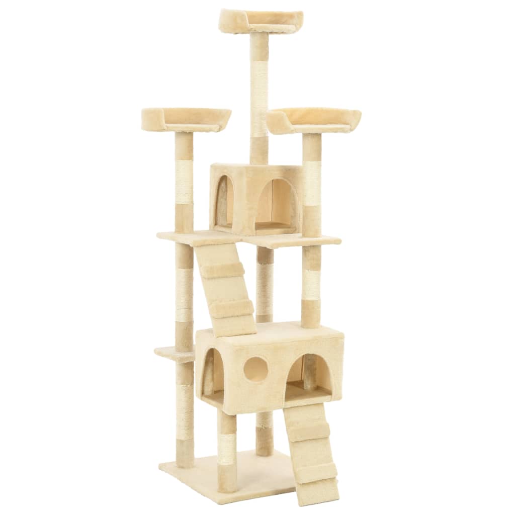 Cat Tree with Sisal Scratching Posts 170 cm Beige