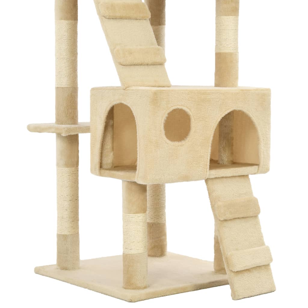 Cat Tree with Sisal Scratching Posts 170 cm Beige