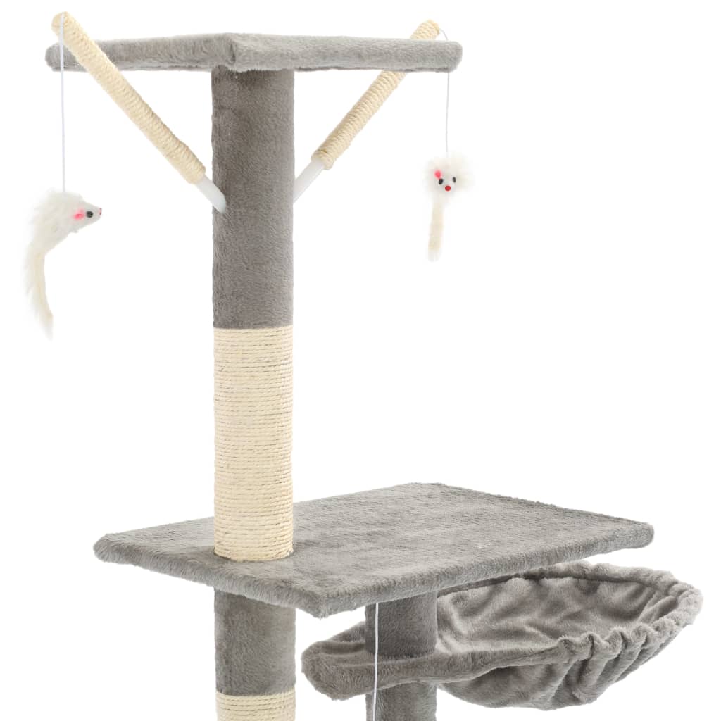 Cat Tree with Sisal Scratching Posts 230-250 cm Grey