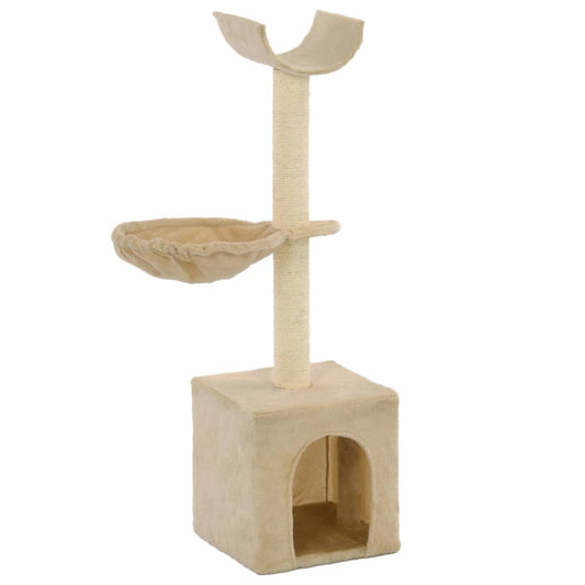 Cat Tree | Beige | Particle Board | 105 cm | Durable | Cat Tree
