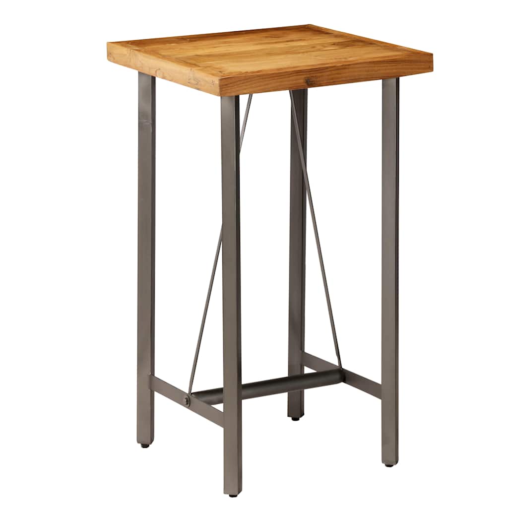 Table | Natural Wood, Grey | Solid reclaimed teak, Powder-coated steel
