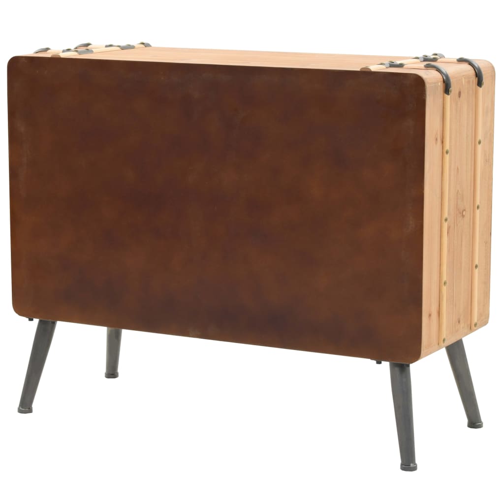 Drawer Cabinet Solid Fir Wood 91x35x73 cm