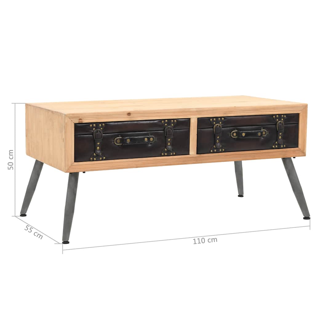 245777 vidaXL Coffee Table Solid Fir Wood 115x55x50 cm