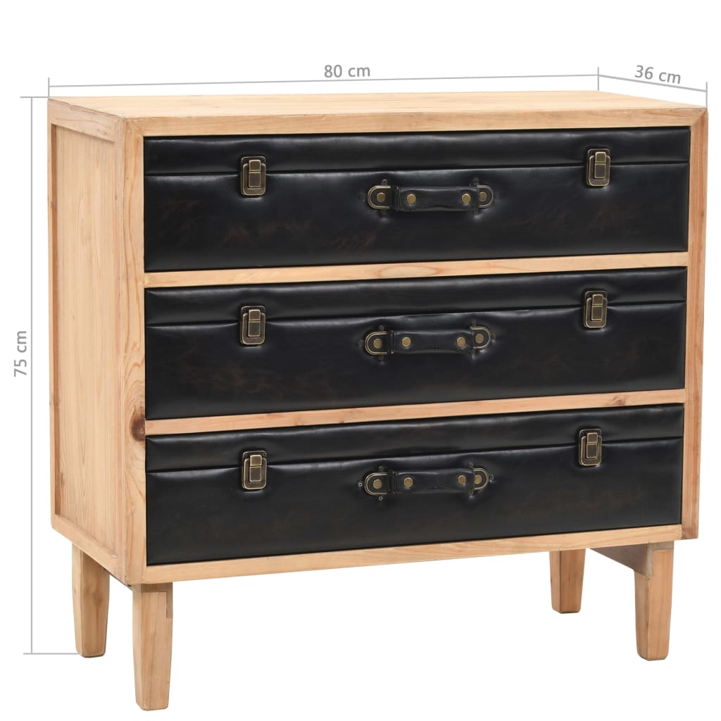 vidaXL Drawer Cabinet Solid Fir Wood 80x36x75 cm