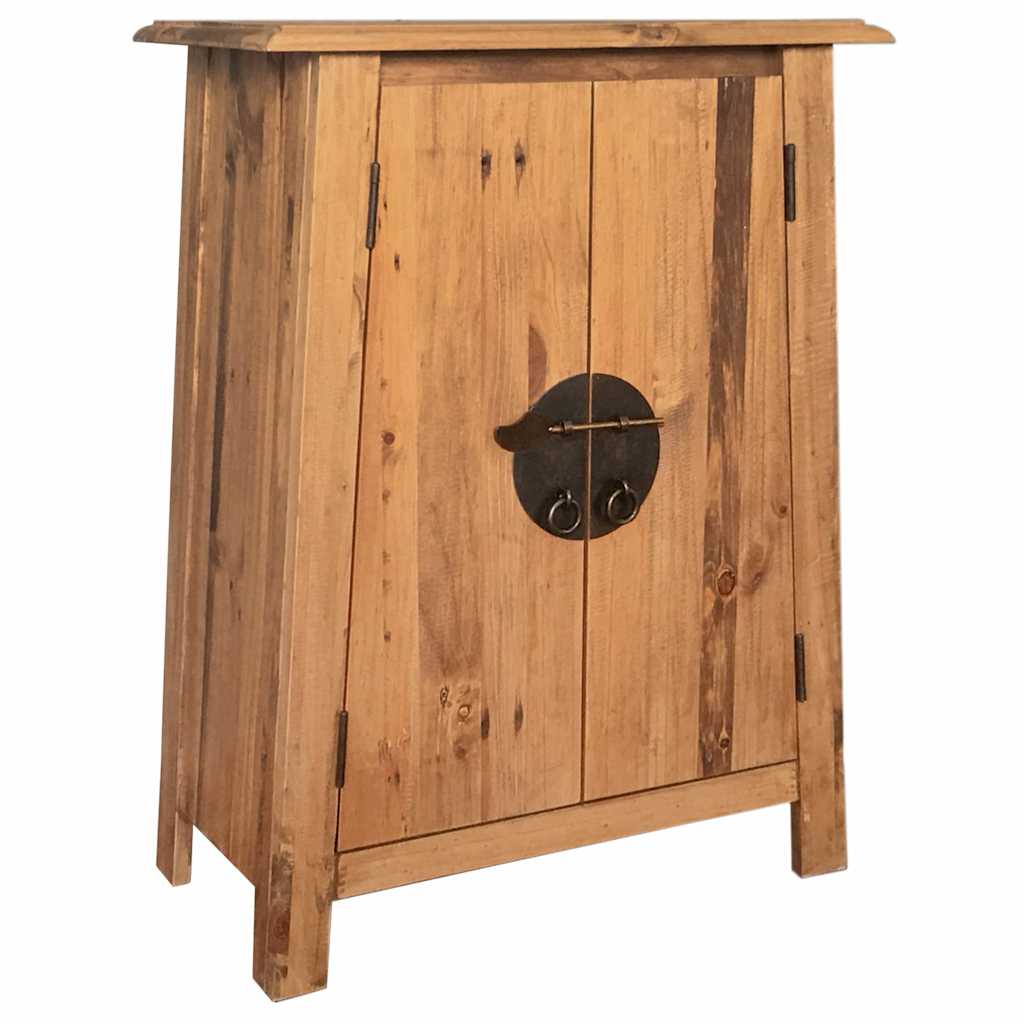 246037 vidaXL Bathroom Side Cabinet Solid Pinewood 59x32x80 cm