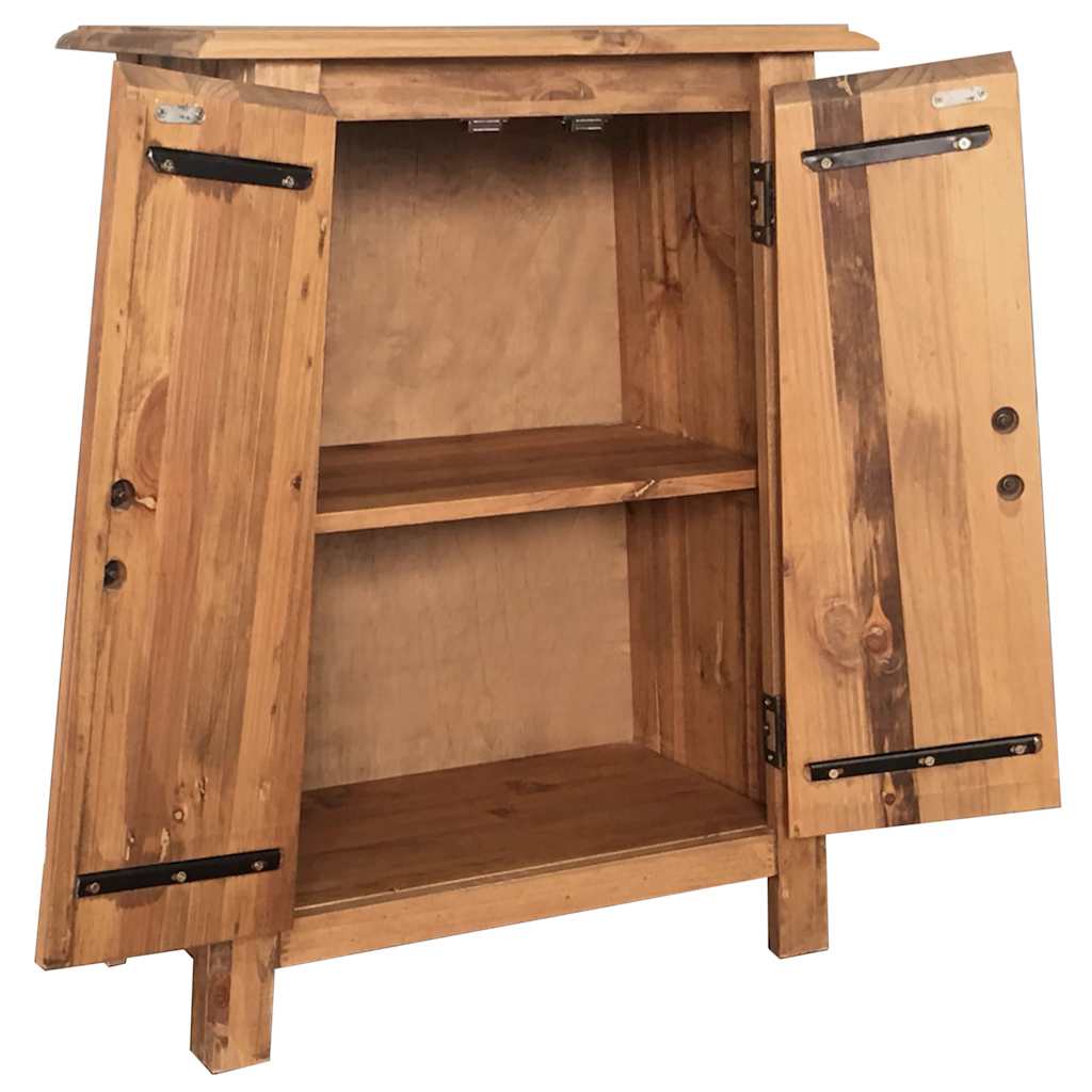 246037 vidaXL Bathroom Side Cabinet Solid Pinewood 59x32x80 cm