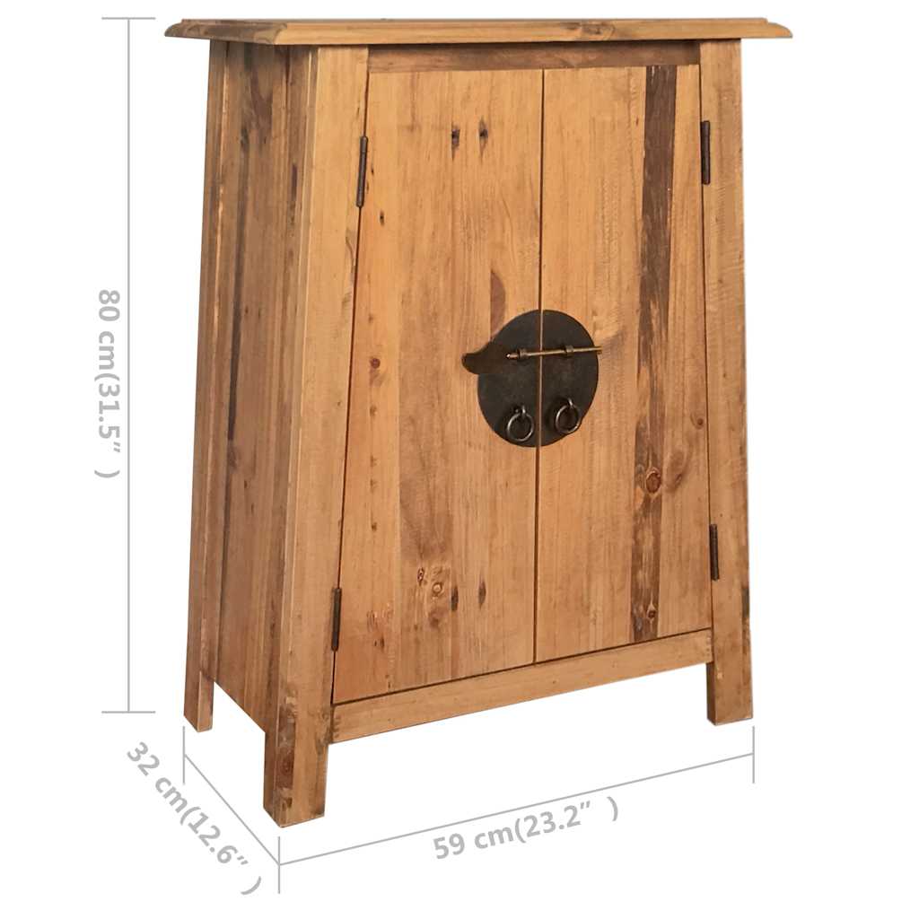246037 vidaXL Bathroom Side Cabinet Solid Pinewood 59x32x80 cm
