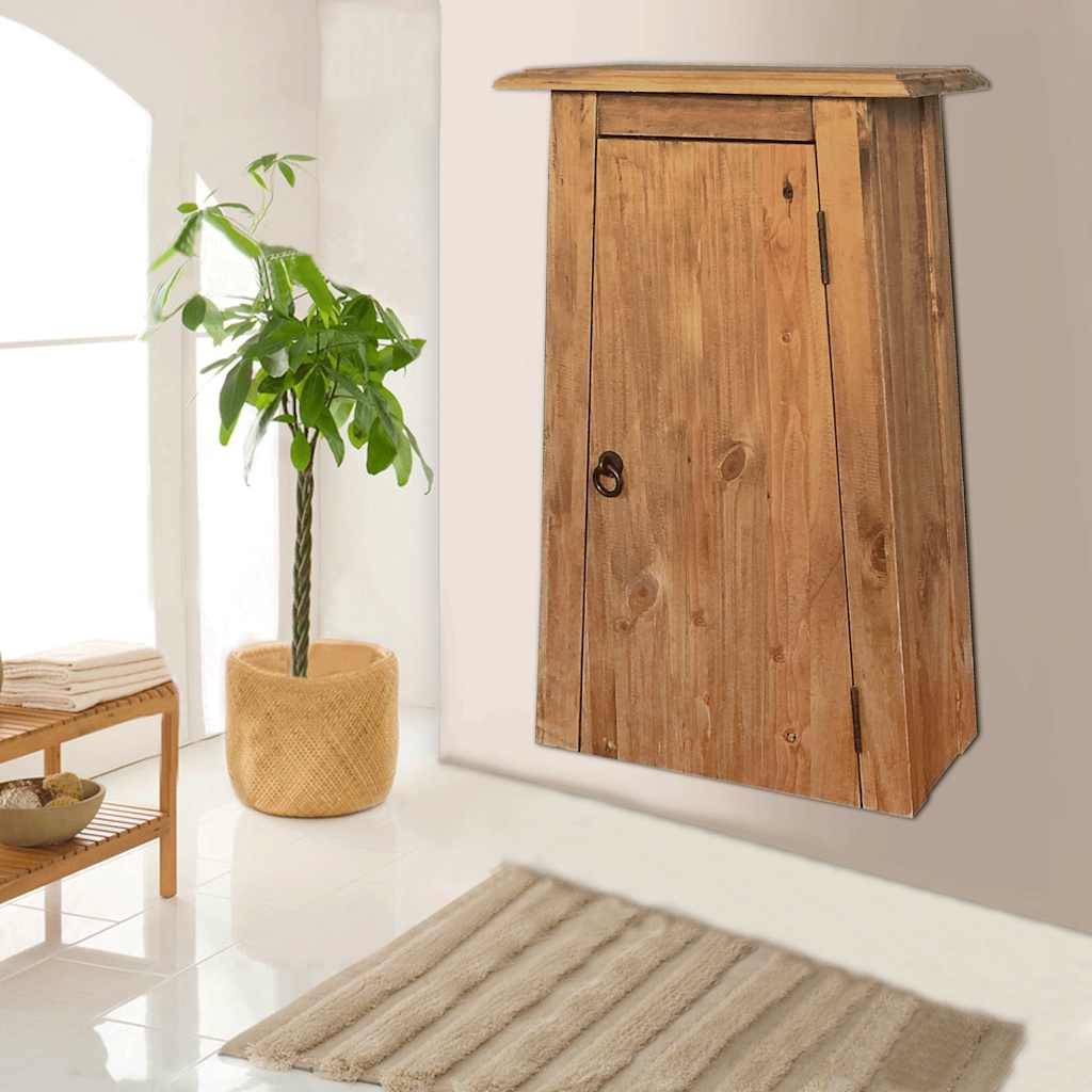 vidaXL Bathroom Wall Cabinet Solid Pinewood 42x23x70 cm